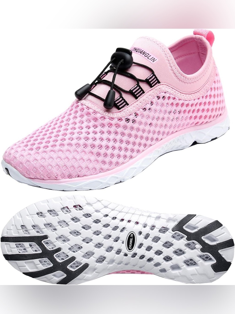 Zhuanglin pink women's quick-drying aqua water shoes size 39 (7.5)